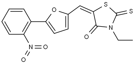 3-ETHYL-5-((5-(2-NITROPHENYL)-2-FURYL)METHYLENE)-2-THIOXO-1,3-THIAZOLIDIN-4-ONE Struktur