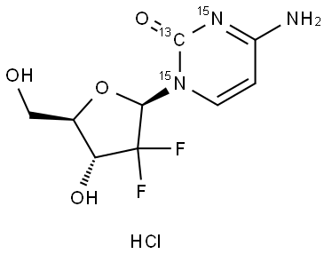 Gemcitabine-13C,15N2 (hydrochloride) Struktur