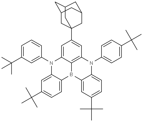 5H,9H-[1,4]Benzazaborino[2,3,4-kl]phenazaborine, 2,11-bis(1,1-dimethylethyl)-9-[3-(1,1-dimethylethyl)phenyl]-5-[4-(1,1-dimethylethyl)phenyl]-7-tricyclo[3.3.1.13,7]dec-1-yl- Struktur