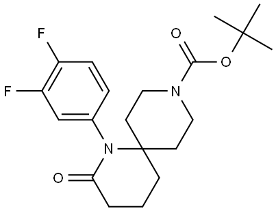 tert-butyl 1-(3,4-difluorophenyl)-2-oxo-1,9-diazaspiro[5.5]undecane-9-carboxylate Struktur