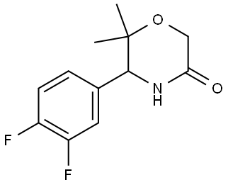 5-(3,4-Difluorophenyl)-6,6-dimethyl-3-morpholinone Struktur