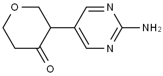 3-(2-aminopyrimidin-5-yl)tetrahydro-4H-pyran-4-one Struktur