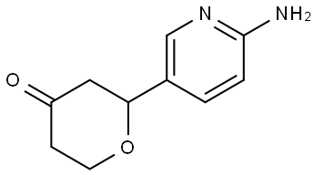 2-(6-aminopyridin-3-yl)tetrahydro-4H-pyran-4-one Struktur