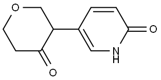 3-(6-hydroxypyridin-3-yl)tetrahydro-4H-pyran-4-one Struktur