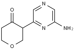 3-(6-aminopyrazin-2-yl)tetrahydro-4H-pyran-4-one Struktur