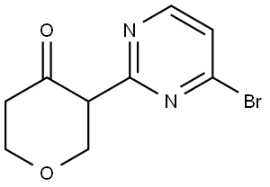 3-(4-bromopyrimidin-2-yl)tetrahydro-4H-pyran-4-one Struktur