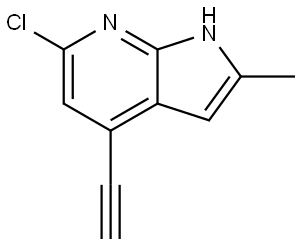 1H-Pyrrolo[2,3-b]pyridine, 6-chloro-4-ethynyl-2-methyl- Struktur