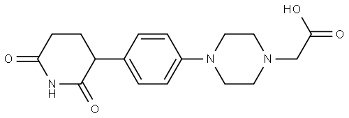 1-Piperazineacetic acid, 4-[4-(2,6-dioxo-3-piperidinyl)phenyl]- Struktur