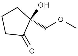 Cyclopentanone, 2-hydroxy-2-(methoxymethyl)-, (2S)- Struktur