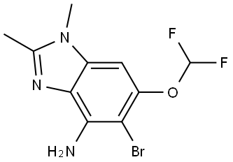 1H-Benzimidazol-4-amine, 5-bromo-6-(difluoromethoxy)-1,2-dimethyl- Struktur