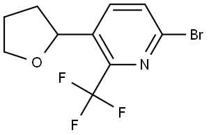 6-bromo-3-(tetrahydrofuran-2-yl)-2-(trifluoromethyl)pyridine Struktur