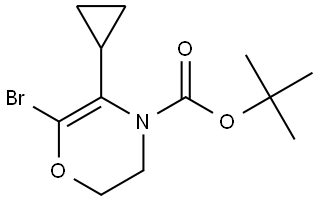 tert-butyl 6-bromo-5-cyclopropyl-2,3-dihydro-4H-1,4-oxazine-4-carboxylate Struktur