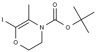 tert-butyl 6-iodo-5-methyl-2,3-dihydro-4H-1,4-oxazine-4-carboxylate Struktur