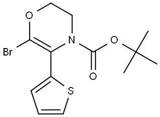 tert-butyl 6-bromo-5-(thiophen-2-yl)-2,3-dihydro-4H-1,4-oxazine-4-carboxylate Struktur