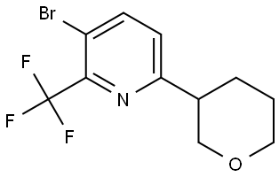 3-bromo-6-(tetrahydro-2H-pyran-3-yl)-2-(trifluoromethyl)pyridine Struktur