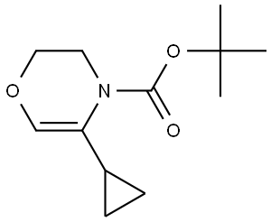 tert-butyl 5-cyclopropyl-2,3-dihydro-4H-1,4-oxazine-4-carboxylate Struktur