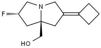 (6S,7aR)-2-cyclobutylidene-6-fluoro-hexahydro-1H-pyrrolizin-7a-yl]methanol Struktur