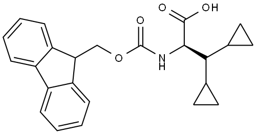 (R)-2-((((9H-fluoren-9-yl)methoxy)carbonyl)amino)-3,3-dicyclopropylpropanoic acid Struktur