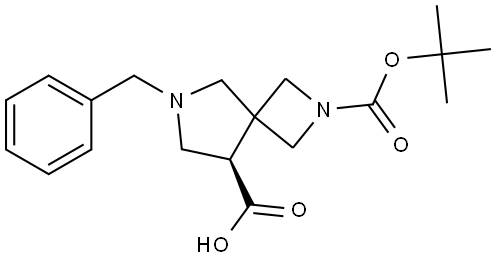 2,6-Diazaspiro[3.4]octane-2,8-dicarboxylic acid, 6-(phenylmethyl)-, 2-(1,1-dimethylethyl) ester, (8R)- Struktur