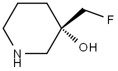 3-Piperidinol, 3-(fluoromethyl)-, (3S)- Struktur