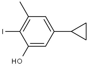 Phenol, 5-cyclopropyl-2-iodo-3-methyl- Struktur