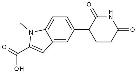 5-(2,6-Dioxopiperidin-3-yl)-1-methyl-1H-indole-2-carboxylic acid Struktur