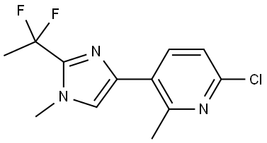 6-chloro-3-(2-(1,1-difluoroethyl)-1-methyl-1H-imidazol-5-yl)-2-methylpyridine Struktur