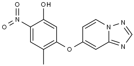 4-methyl-2-nitro-5-([1,2,4]triazolo[1,5-a]pyridin-7-yloxy)phenol Struktur