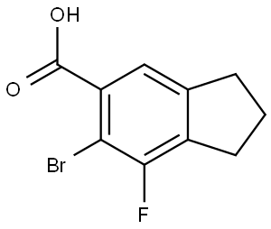 6-bromo-7-fluoro-2,3-dihydro-1H-indene-5-carboxylic acid Struktur