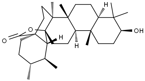 Ursan-28-oic acid, 3,13-dihydroxy-, γ-lactone, (3β)- Struktur