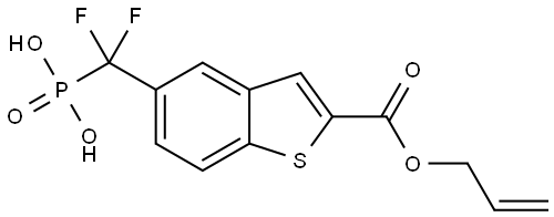 Benzo[b]thiophene-2-carboxylic acid, 5-(difluorophosphonomethyl)-, 2-(2-propen-1-yl) ester Struktur