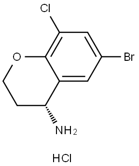 (R)-6-Bromo-8-chloro-3,4-dihydro-2H-1-benzopyran-4-amine hydrochloride Struktur