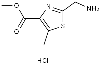 4-Thiazolecarboxylic acid, 2-(aminomethyl)-5-methyl-, methyl ester, hydrochloride (1:1) Struktur