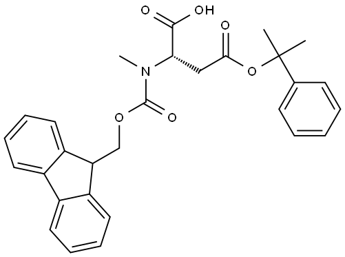 (2S)-2-[9H-fluoren-9-ylmethoxycarbonyl(methyl)amino]-4-oxo-4-(2-phenylpropan-2-yloxy)butanoic acid Struktur