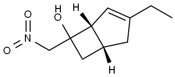 Bicyclo[3.2.0]hept-3-en-6-ol, 3-ethyl-6-(nitromethyl)-, (1R,5S)- Struktur