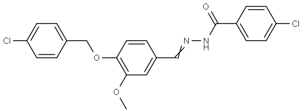 4-CHLORO-N'-(4-((4-CHLOROBENZYL)OXY)-3-METHOXYBENZYLIDENE)BENZOHYDRAZIDE Struktur