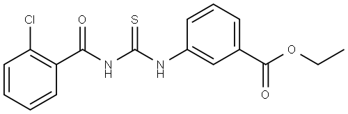 ETHYL 3-((((2-CHLOROBENZOYL)AMINO)CARBOTHIOYL)AMINO)BENZOATE Struktur