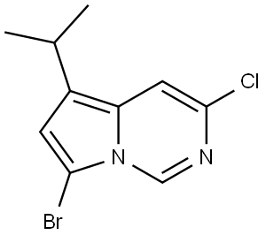 Pyrrolo[1,2-c]pyrimidine, 7-bromo-3-chloro-5-(1-methylethyl)- Struktur