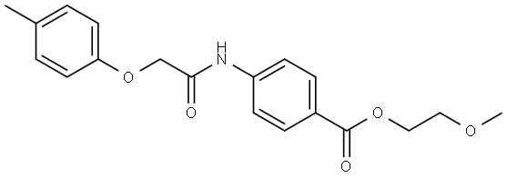 2-METHOXYETHYL 4-(((4-METHYLPHENOXY)ACETYL)AMINO)BENZOATE Struktur