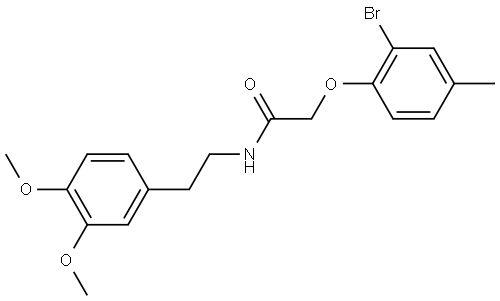 2-(2-BROMO-4-METHYLPHENOXY)-N-(2-(3,4-DIMETHOXYPHENYL)ETHYL)ACETAMIDE Struktur