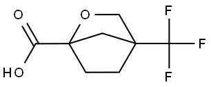 2-Oxabicyclo[2.2.1]heptane-1-carboxylic acid, 4-(trifluoromethyl)- Struktur