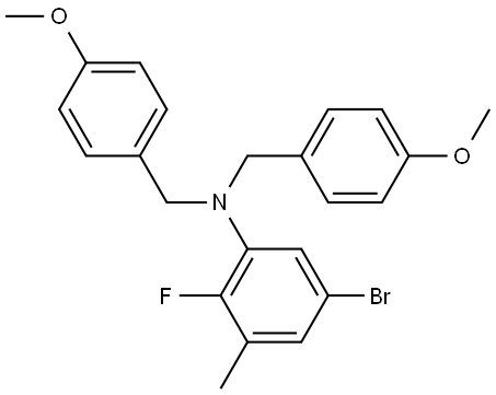 5-bromo-2-fluoro-N,N-bis(4-methoxybenzyl)-3-methylaniline Struktur