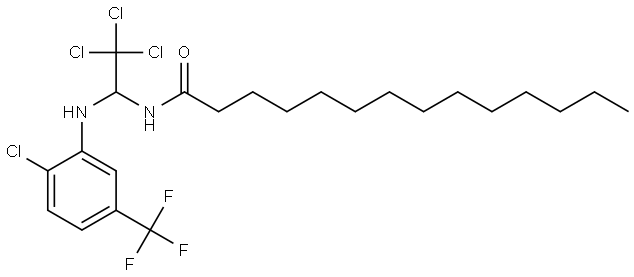 N-(2,2,2-TRICHLORO-1-(2-CHLORO-5-(TRIFLUOROMETHYL)ANILINO)ETHYL)TETRADECANAMIDE Struktur