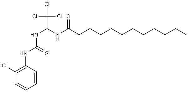 N-(2,2,2-TRICHLORO-1-(((2-CHLOROANILINO)CARBOTHIOYL)AMINO)ETHYL)DODECANAMIDE Struktur