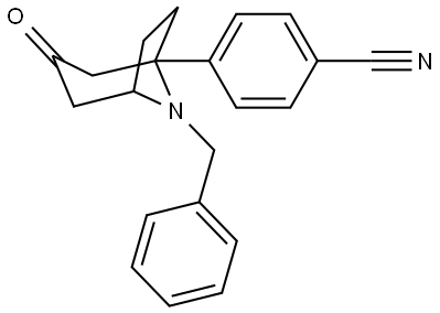 Benzonitrile, 4-[3-oxo-8-(phenylmethyl)-8-azabicyclo[3.2.1]oct-1-yl]- Struktur