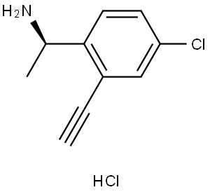 (R)-1-(4-Chloro-2-ethynylphenyl)ethan-1-amine hydrochloride Struktur