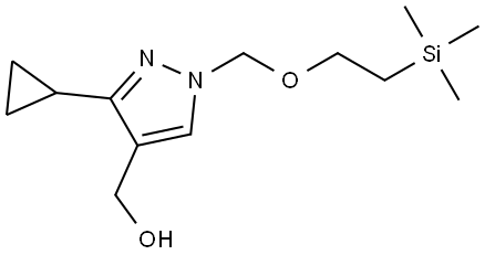 (3-Cyclopropyl-1-((2-(trimethylsilyl)ethoxy)methyl)-1H-pyrazol-4-yl)methanol Struktur