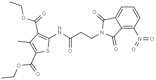 DIETHYL 3-METHYL-5-{[3-(4-NITRO-1,3-DIOXO-1,3-DIHYDRO-2H-ISOINDOL-2-YL)PROPANOYL]AMINO}-2,4-THIOPHENEDICARBOXYLATE Struktur