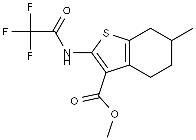 ME 6-ME-2-((TRI-F-ACETYL)AMINO)4,5,6,7-TETRAHYDRO-1-BENZOTHIOPHENE-3-CARBOXYLATE Struktur