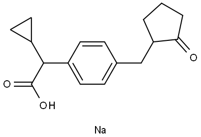 sodium 2-cyclopropyl-2-(4-((2-oxocyclopentyl)methyl)phenyl)acetate Struktur